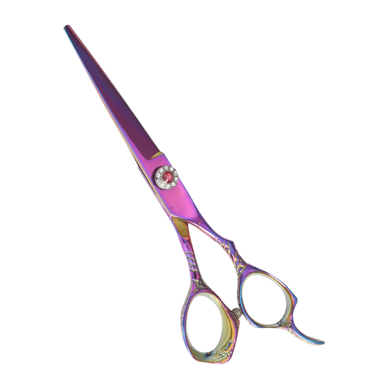 6.0-Orlach Tíotáiniam-Plátáilte Colorful Floral Handle Haircutting Sraith Fiar